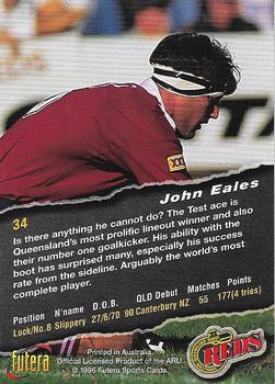1996 Futera Rugby Union #34 John Eales Back